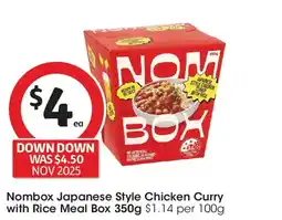 Coles Nombox Japanese Style Chicken Curry with Rice Meal Box offer