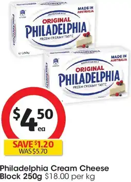Coles Philadelphia Cream Cheese Block offer