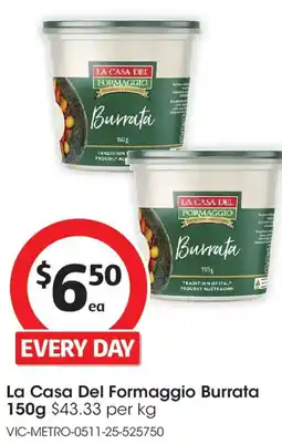 Coles La Casa Del Formaggio Burrata offer