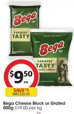 Coles Bega Cheese Block or Grated offer