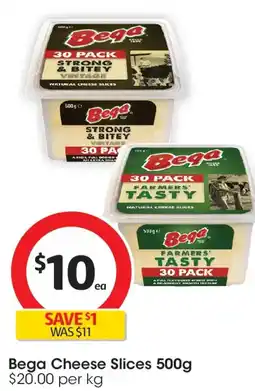 Coles Bega Cheese Slices offer