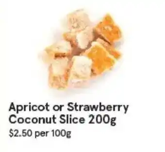 Apricot or strawberry coconut slice