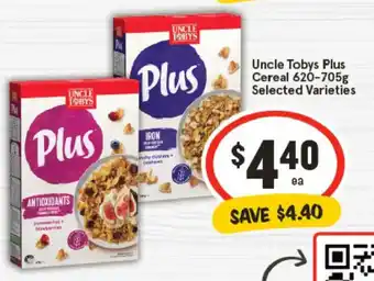 Uncle tobys plus cereal