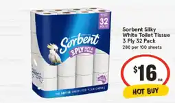 IGA Sorbent silky white toilet tissue offer