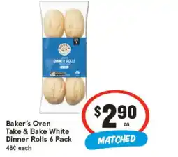 IGA Baker's oven take & bake white dinner rolls offer