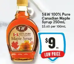 IGA S&w pure canadian maple syrup offer