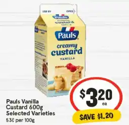 IGA Pauls vanilla custard offer