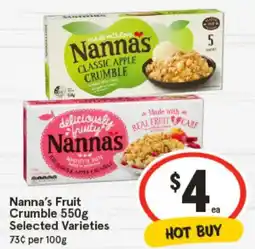 IGA Nanna's fruit crumble offer