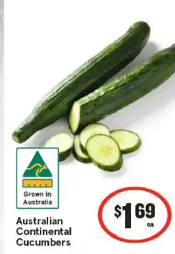 IGA Australian continental cucumbers offer