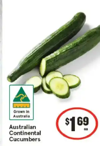 IGA Australian continental cucumbers offer