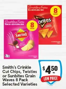 IGA Smith's crinkle cut chips, twisties or sunbites grain waves offer