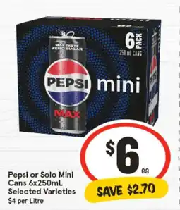 IGA Pepsi or solo mini cans offer