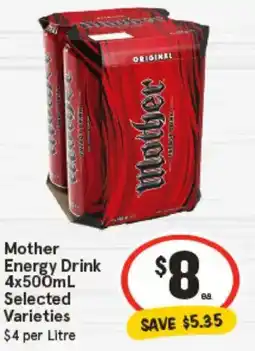 IGA Mother energy drink offer