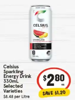 IGA Celsius sparkling energy drink offer