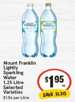 IGA Mount franklin lightly sparkling water offer