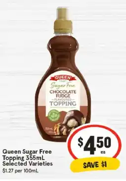 IGA Queen sugar free topping offer