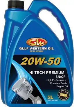 SuperCheap Auto Gulf Western HI-TECH PREMIUM 20W-50 5L ENGINE OIL offer
