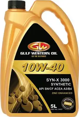 SuperCheap Auto Gulf Western SYN-X 3000 10W-40 5L ENGINE OIL offer