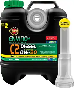 SuperCheap Auto Penrite ENVIRO+ Full Synthetic C2 DIESEL 0W-30 7L Engine Oil offer