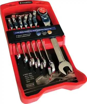 SuperCheap Auto ToolPRO 7 Pce Flex Head Ratchet Spanner Set offer