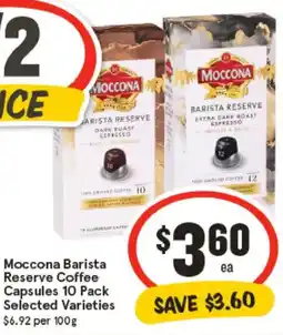 IGA Moccona Barista Reserve Coffee Capsules Selected Varieties offer