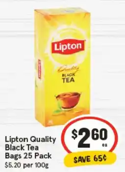 IGA Lipton Quality Black Tea Bags offer