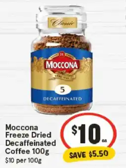 IGA Moccona Freeze Dried Decaffeinated Coffee offer