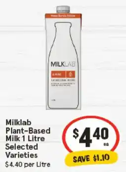 IGA Milklab Plant-Based Milk Selected Varieties offer