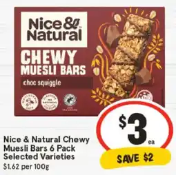IGA Nice & Natural Chewy Muesli Bars Selected Varieties offer