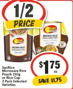 IGA SunRice Microwave Rice Pouch or Rice Cup Selected Varieties offer