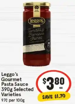 IGA Leggo's Gourmet Pasta Sauce Selected Varieties offer