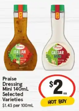 IGA Praise Dressing Mini Selected Varieties offer