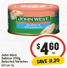 IGA John West Salmon Selected Varieties offer