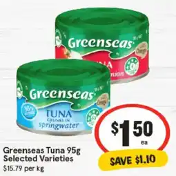 IGA Greenseas Tuna Selected Varieties offer