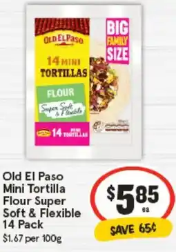 IGA Old El Paso Mini Tortilla Flour Super Soft & Flexible offer