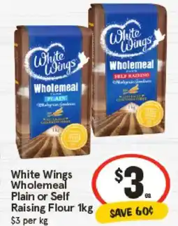 IGA White Wings Wholemeal Plain or Self Raising Flour offer