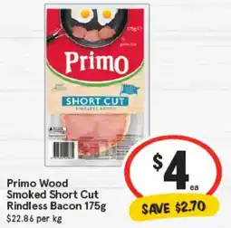 IGA Primo Wood Smoked Short Cut Rindless Bacon offer
