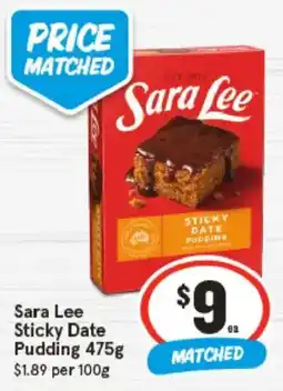 IGA Sara Lee Sticky Date Pudding offer