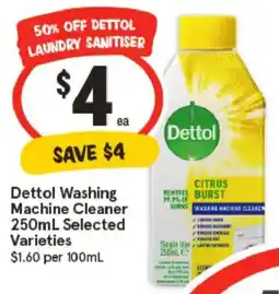 IGA Dettol Washing Machine Cleaner Selected Varieties offer
