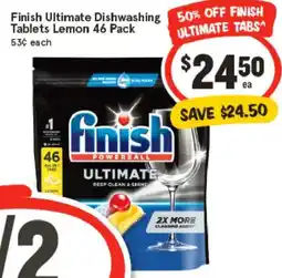 IGA Finish Ultimate Dishwashing Tablets Lemon offer