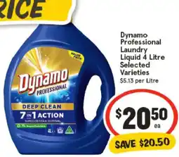 IGA Dynamo Professional Laundry Liquid Selected Varieties offer