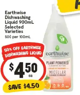 IGA Earthwise Dishwashing Liquid Selected Varieties offer