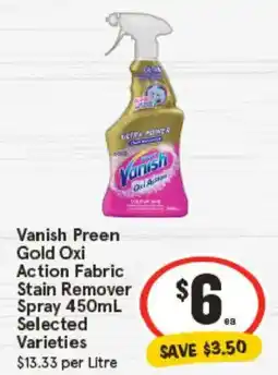 IGA Vanish Preen Gold Oxi Action Fabric Stain Remover Spray offer