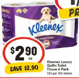 IGA Kleenex Luxury Quilts Toilet Tissue offer