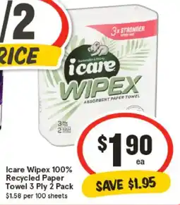 IGA Icare Wipex 100% Recycled Paper Towel 3 Ply offer