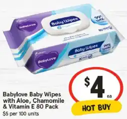 IGA Babylove Baby Wipes with Aloe, Chamomile & Vitamin E offer