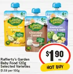 IGA Rafferty's Garden Baby Food Selected Varieties offer