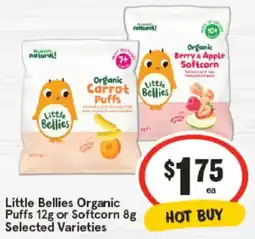 IGA Little Bellies Organic Puffs or Softcorn Selected Varieties offer