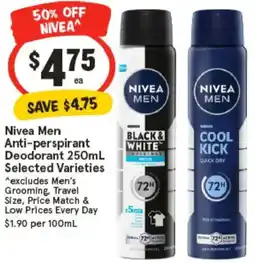 IGA Nivea Men Anti-perspirant Deodorant Selected Varieties offer
