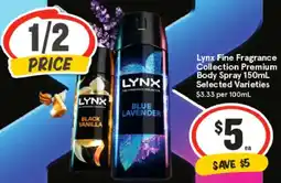 IGA Lynx Fine Fragrance Collection Premium Body Spray Selected Varieties offer